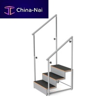 Straight rehabilitation staircase 10.FI.5002with 2 handrails