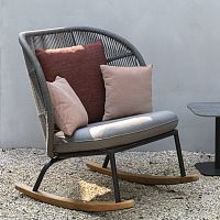 Contemporary fireside chair KODO fabricteakaluminum