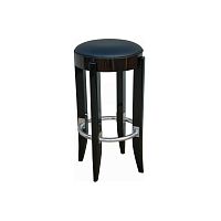 Art Deco bar stool B006leatherstainless steel basesolid wood base