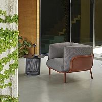 Contemporary lounge chair Cablafabricsteelwith removable cushion