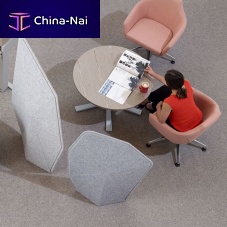 Free-standing acoustic panel Soft Boundaryfeltgeometricbeige