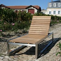 Contemporary sun lounger BOSTON : BOS 86teakstainless steeloutdoor
