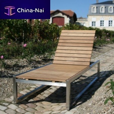 Contemporary sun lounger BOSTON : BOS 86teakstainless steeloutdoor