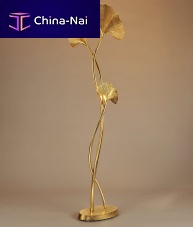Floor-standing lamp GINKGO BILOBAbrassbronzetraditional