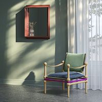 Traditional armchair Twainfabricbeechwith removable cushion