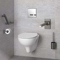 Stainless steel toilet brush Be-Line® plasticwall-mountedpolished
