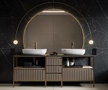 Countertop washbasin SWEETSolid Surfacedoublewithout hole