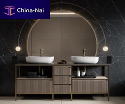 Countertop washbasin SWEETSolid Surfacedoublewithout hole