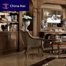 Traditional armchair FLORENCEfabricwalnut