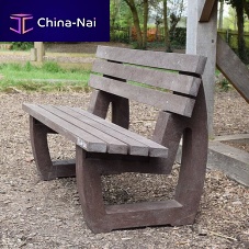 Contemporary public bench KINGSTONrecycled plasticwith backrestcommercial