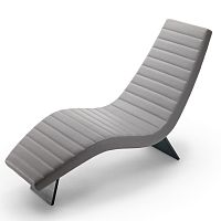 Contemporary chaise longue BLACK & MOREfabricleathergray