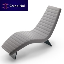 Contemporary chaise longue BLACK & MOREfabricleathergray