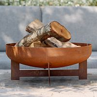 Wood-burning fire pit steelroundblack