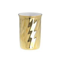 Commercial toothbrush holder PORCELAIN GOLD PLATED, WAVY
