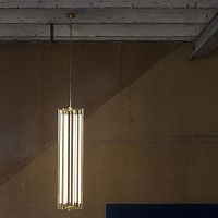Pendant lamp CHANDELIER 12brasspolished brassglass
