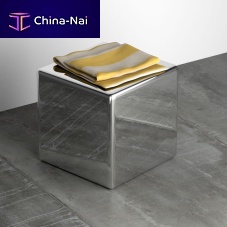 Contemporary stool CUBEstainless steel base