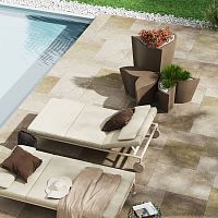 Rotomolded polyethylene plant pot Fogliahomebrownbeige