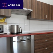 Contemporary kitchen woodenwith handlebrown