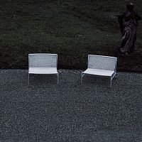 Contemporary fireside chair HI TECHfabricleatherstainless steel