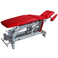 Electric massage table KINEZO EXPERTon casterswith adjustable height backrestwith armrests