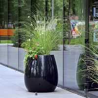 Composite plant pot SILBAfree-standingroundilluminated