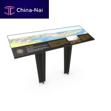 COR-TEN® steel orientation table ARTMISthermo-lacquered steelenamaled lava stonefor public space