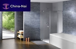 Swing shower screen STUDIO PARIS ELEGANCEcornertempered glassframeless