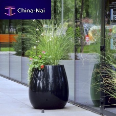 Composite plant pot SILBAfree-standingroundilluminated