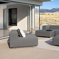 Contemporary fireside chair LOOPfabricmetalstain-proof