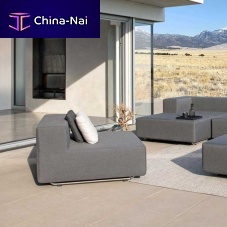 Contemporary fireside chair LOOPfabricmetalstain-proof