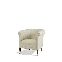 Chesterfield club chair DANIELAleatherwhitewith armrests