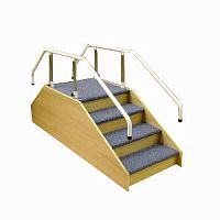 Straight rehabilitation staircase RH018with 2 handrails