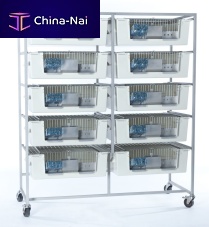 Guinea pig veterinary cage 5053101Smodular10-compartmentstainless steel