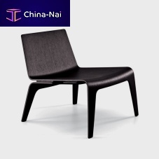 Contemporary fireside chair COUPE' leatherplywoodoak