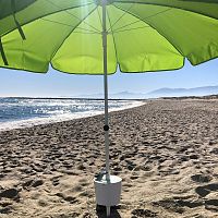 Round parasol PARA'VOLSmast-centeredfabricABS