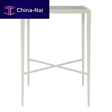 Traditional high bar table AZIMUTH tempered glassaluminumsquare