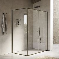 Walk-in shower cubicle INDISSIMAglassaluminumwith hinged door