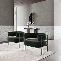 Contemporary armchair zunifabriclacquered woodmetal