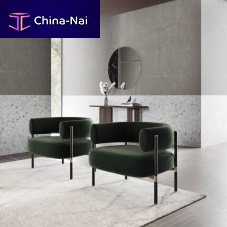 Contemporary armchair zunifabriclacquered woodmetal