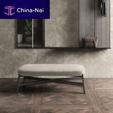 Contemporary ottoman OSCARfabricwoodenrectangular