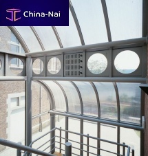 Entrance canopy CINTROaluminumpolycarbonatecurved