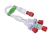Y infusion connector with hemostasis valve