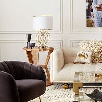 Table lamp ELECTRUM KINETICnickelpolished brassquartz crystal