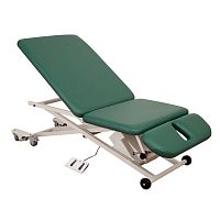 Electric massage table PT300on casterswith adjustable height backrest3-section