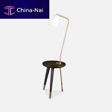 Contemporary bedside table MILANO Fenix NTM®beech basemetal base