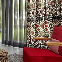 Patterned sheer curtain fabric NOORDviscosePE