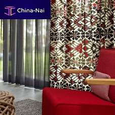 Patterned sheer curtain fabric NOORDviscosePE