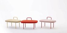 Contemporary stool SOLmetal baseupholsteredred