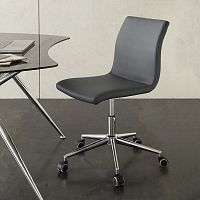 Contemporary chair S40.DINAindoorleatherchromed metal base