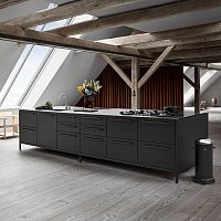 Contemporary kitchen MODULEstainless steelislandmodular
